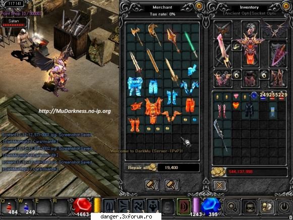 intrati pe  

bless in shop
bless bug on
wings in shpo
exp: 7000x make a mu online server